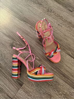 Exe Portugal Ophelia Rainbow Rope Heel New